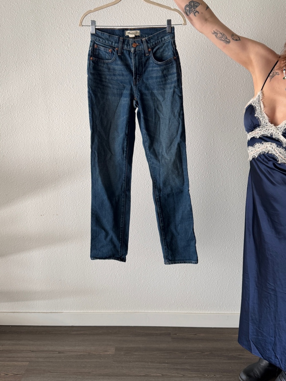 Madewell Straight-Leg Dark Blue Denim Jeans